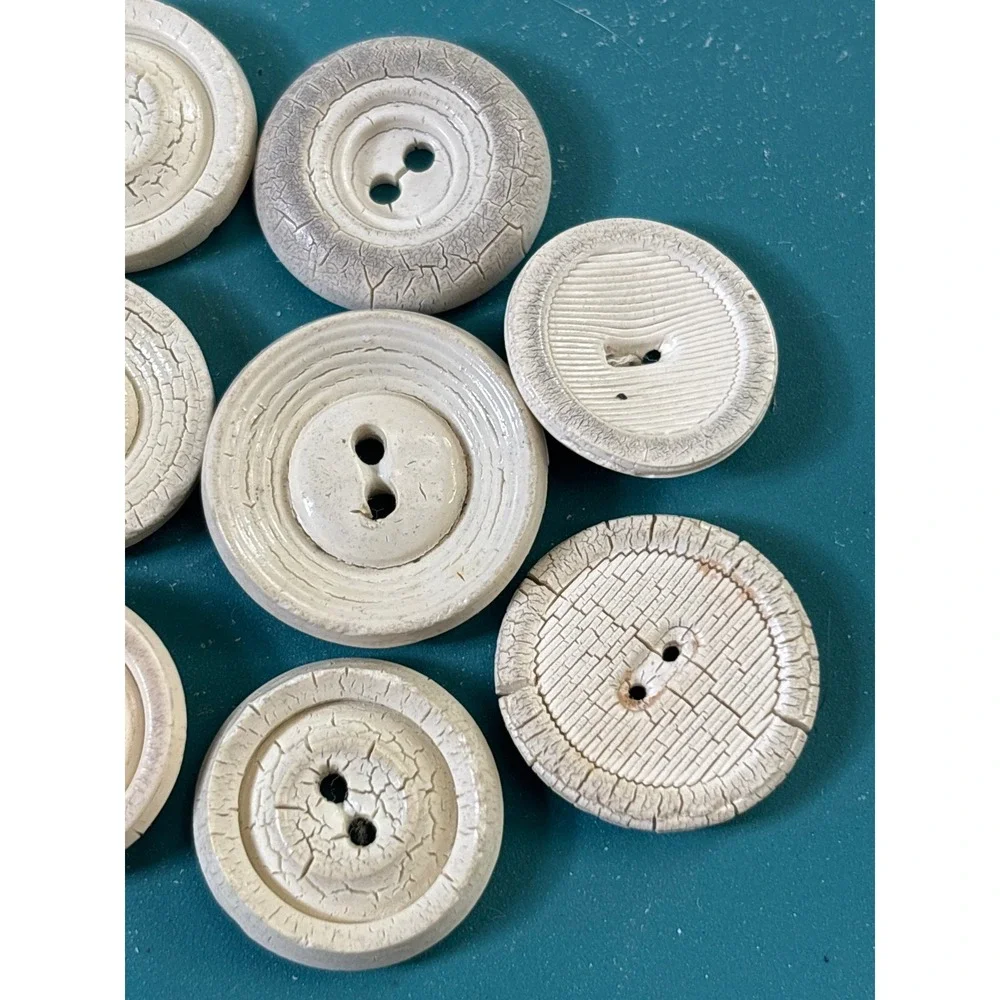 13pc Vintage Cream Composite‎ Buttons Assorted 1-1.25
